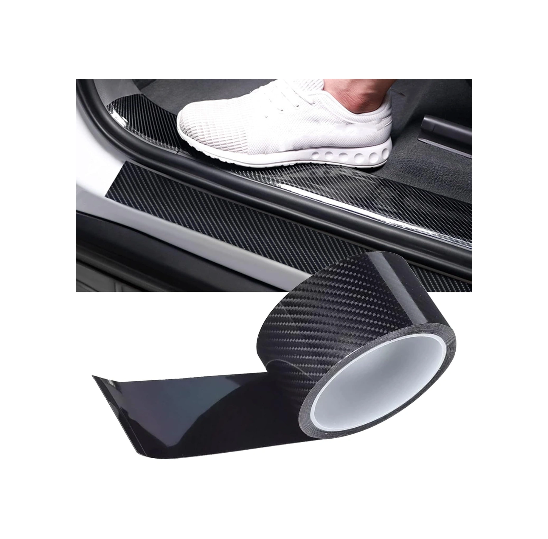 Kapı Eşiği Tampon Bagaj Koruma Folyosu Karbon Folyo 5cmx5m Siyah