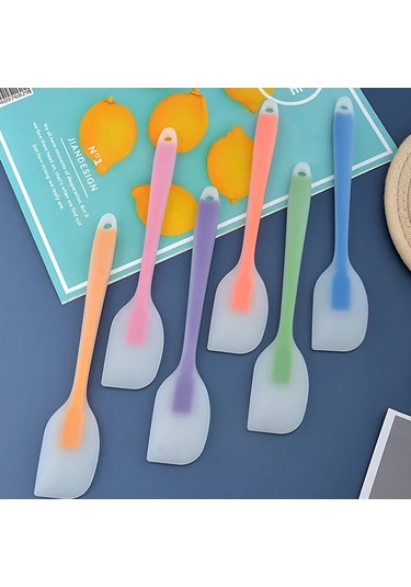 Honeybeeshop 1 Adet Yarı Saydam Multifonksiyonel Silikon Krem Spatulası Mavi Mavi