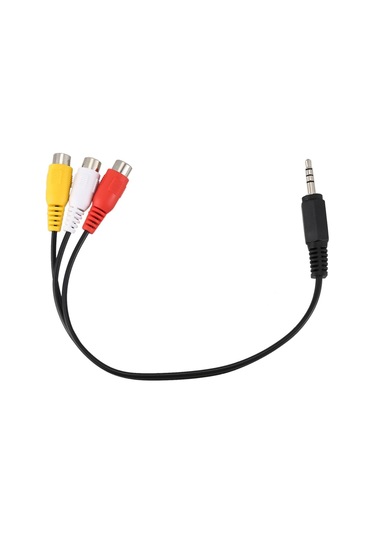 3,5 Mm Erkek Fiş 3 Rca Dişi Konnektör Ses Video Av Kablosu 22 Cm