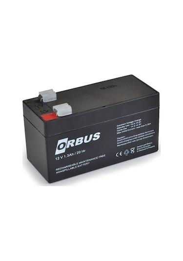 Orbus 12 Volt 1.3A Akü - 12V 1.3 Ah Bakımsız Kuru Akü