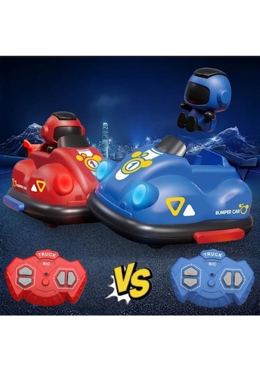 Şarjlı Işıklı 1v1 Kumandalı Oyuncak Çarpışan Oto Arabalar Çok Renkli