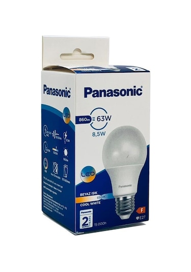 Panasonic 8,5w 63w Led Ampul 6500k - Beyaz Işık 3 Adet Tasarruflu Lamba