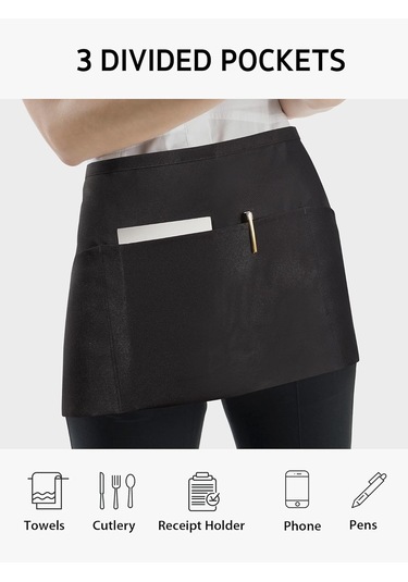 3 Cepli 3 Paket Garson Önlüğü, Pamuklu Garson Garson Bel A 3,pamuk Diğer