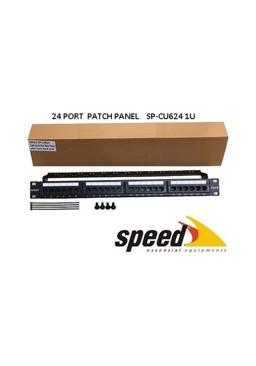 Speed 1U 24Port Cat6 Utp Patch Panel + Kablo Düzen Sp-Cu624