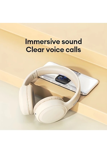 Willowhaven Lenovo Th30 Aerobeat Kablosuz Bluetooth Kulaklık Stüdyo Kalitesi Pil Beige White