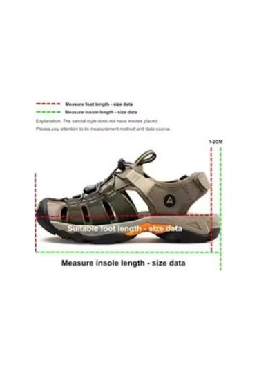 Humtto 710445a Burnu Kapalı İthal Trekking Erkek Sandalet Haki