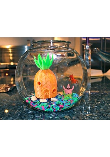 Sünger Bob Ananas Akvaryum Evi Dekoratif Balık Yuvası