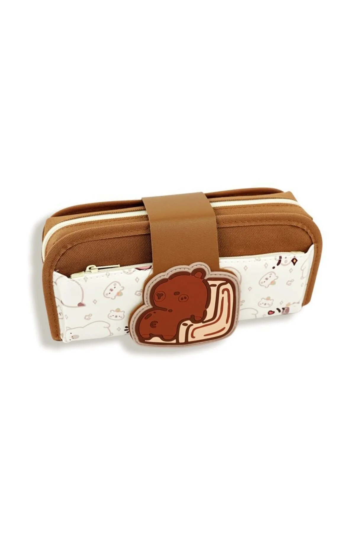 Ins Tarzı Basic, Geniş Kapasiteli, Leke Tutmaz Capybara Kalem Kutusu Koyu Kahverengi