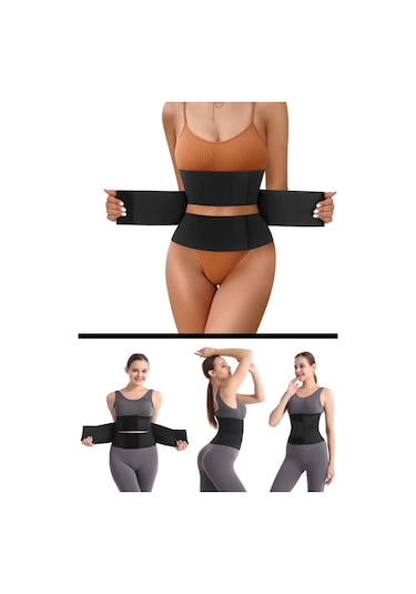 Sıkılaştırıcı Toparlayıcı Korse Vücut Şekillendirici Bel İnceltici Zayıflama Kemeri Siyah
