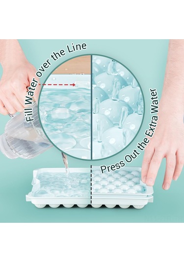 Hangfox 3 Katlı Buz Küpü Seti: Pp+tpe Buzluklar, Kaldırılabilir Kapaklar, Saklama Kutusu Ve Buz Çakması İle Hızlı Buz Hazırlama Mavi