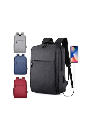 Usb Anti Hırsızlık Erkekler / Kadınlar Seyahat Sırt Çantası 3jdjcd Gri