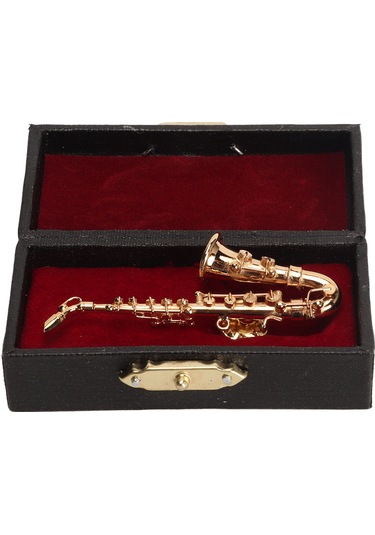 Lemestar Altın Saksafon Şekilli Müzik Enstrümanı Broş - Kaliteli Pirinçten Yapım, Kırmızı Kadife Kutuyla - Müzik Severlere Özel Öğrenci Mezuniyet Doğum Günü Hediyesi Çok Renkli