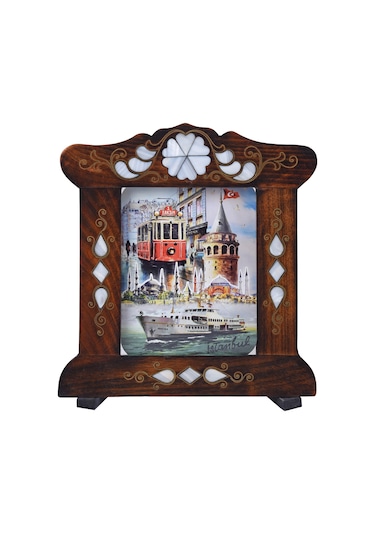 Nusnus İşlemeli Kartpostallık 24x22 Cm No4 Kahverengi