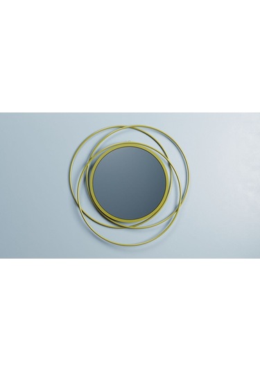 Halkalı Model Metal Dekoratif Duvar Aynası Altın