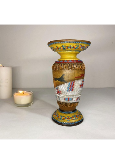 Suntek Antik Sütun Mumluk Masaüstü Çalışma Odası Oturma 8x8x15 Cm