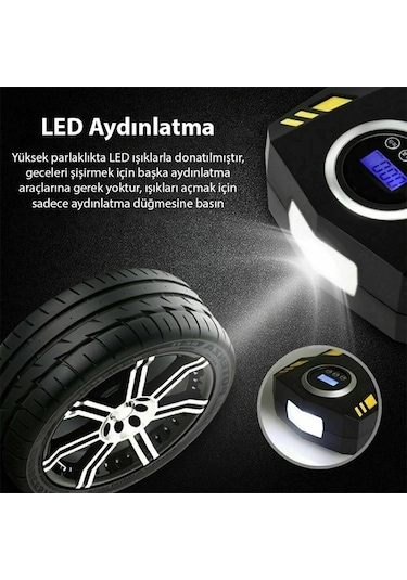 Enraco St-5002 Dijital Basınç Göstergeli Oto Lastik Şişirme Pompası Hava Kompresörü