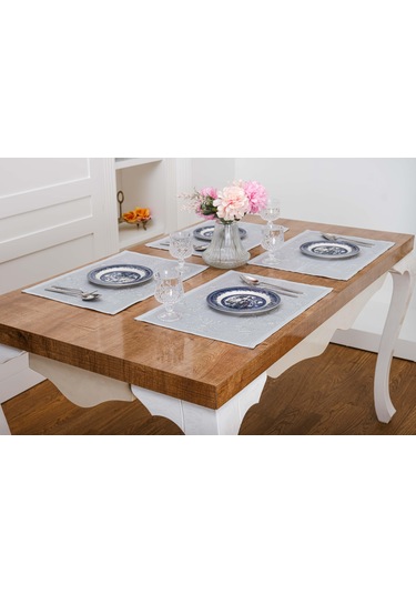 Finezza Ayda Jakar Polyester Kumaş Bej Amerikan Servis 33,5x46 cm Gri 4 Ad.-1386 Gri