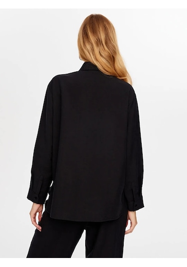 Faik Sönmez Boncuk Nakış Detaylı Tenselli Kadın Gömlek W26gml010 Siyah