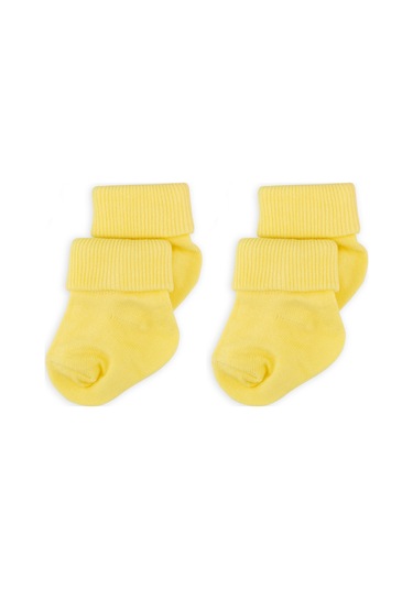 Novibaby 2'li Bambu Bebek Çorap I Lemon I 0 6 Ay I Sarı Yenidoğan Bebek Çorabı Çok Renkli
