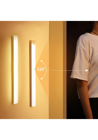 Monozone Kablosuz Led Gece Lambası 40cm Hareket Sensörlü