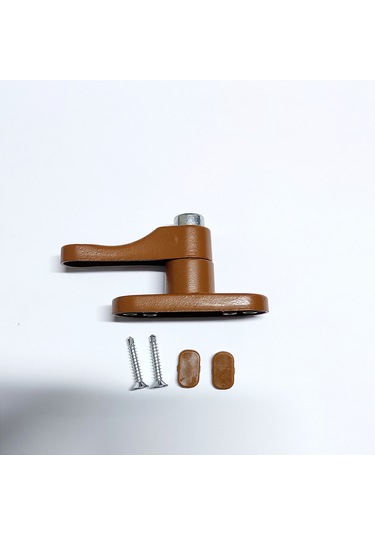 Düğmeli  Pvc Kaplama Pencere Metal Güvenlik Kilidi Açık Kahverengi