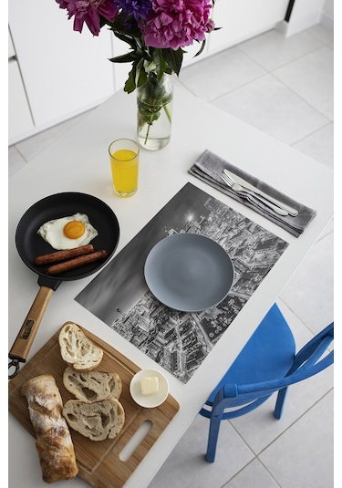 Dekoratif Baskılı Keçe Amerikan Servisi, Supla 4'Lü Servis Takım  -371 Çok Renkli