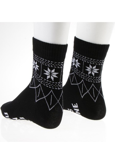 Homyl Komik Sözler Baskılı Çorap Ekip Erkek Kadın Tüp Siyah Siyah