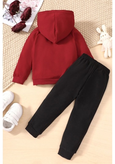 Çocuk Nice Baskılı Eşofman Takımı Kırmızı