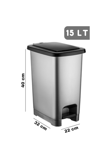 Nandy Home Eco Slim Pedallı Çöp Kovası 15 LT Antrasit
