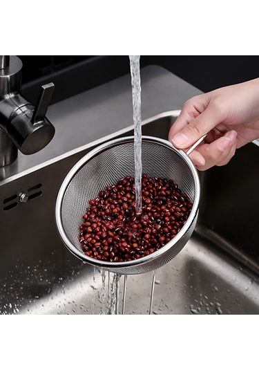 Konesam Stok Çelik Mini El Kolu Sepet, Leblebi Susam Yıkama, Süzme Ve Süzgeç Aleti, Gıda Süzme Sepeti Diğer