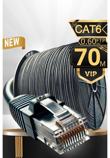 Mn6 M108xf 70 Metre Internet Kablosu/ftp 0.60mm Cat6 Iki Kat Korumalı/iç Dış Mekan/70m Ethernet Kablosu