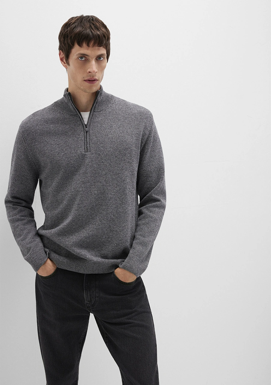 Mavi - Yün Karışımlı Grey Kazak 0710371-80024 Gri