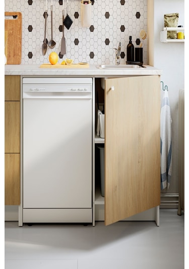 Ikea Meşe Pratik Mutfak Dolabı 220x61x220 Cm Meşe Görünümlü