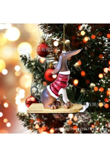 Ranyeek Akrilik Sosis Köpek Figürlü Noel Ağacı Süsü, Ev Dekorasyonu, Partiler İçin Takıt, Konforlu Ev Ortamı, Dayanıklı Malzeme, Kolay Kullanim, Jy-3