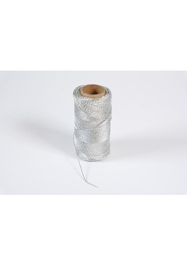 Gümüş Renkli Dekoratif İp - 100 M, Hediye Paketleme, Süsleme Ve El İşi Malzemesi, Dıy İpi
