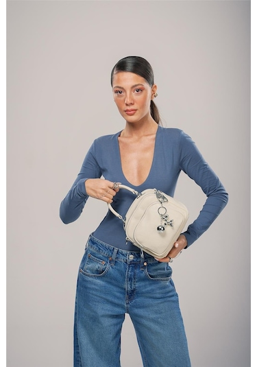 Ççs Kadın 17862 Omuz Ve Sırt Çantası Kirli Beyaz