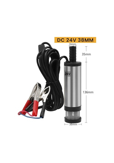 24 Volt Mazot Yağ Aktarma Pompası, Dc Mini Dalgıç Pompa Süzgeçli
