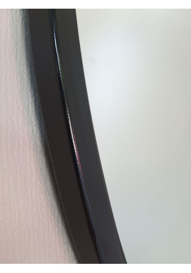 Ayna Denizi Circle Eighty Black Model Siyah Renk Metal Çerçeveli Yuvarlak Dekoratif Ayna Siyah