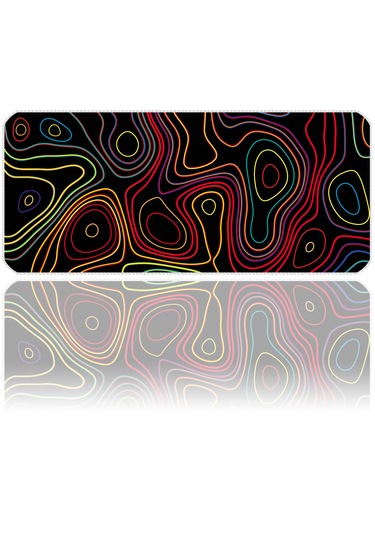 İlyuka Mousepad 70x30cm Büyük Boy Xl Mp377030 Colored Topography