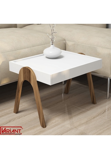Variant Roma Tepsi Zigon Sehpa Ceviz-Beyaz
