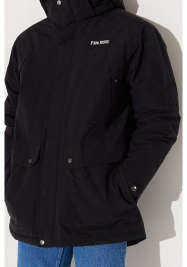 Lee Regular Fit Normal Kesim Kapüşonlu Siyah Parka Ceket L232220001 Siyah