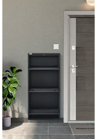 Arpelia Metal Ayakkabılık 3 Lü Antrasit