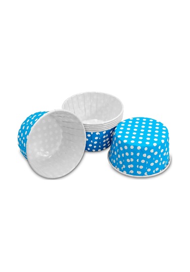 Kafem Muffin Kek Kapsülü Açık Mavi Puantiye Büyük Boy 50li X 30 Paket Koli - K30 mavi