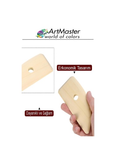 Yassı Ebeşuar Seti 5 Li 1 Paket Şekillendirme Aleti Ahşap Kil Seramik Çömlek Heykel Kazıyıcı Modelleme Şekillendirici