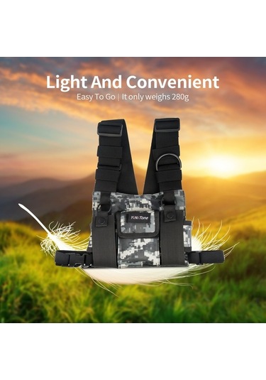 Pazly Yinitone Çok İşlevli İnterkom Göğüs Çantası - Hafif & Su Geçirmez Naylon Mavi