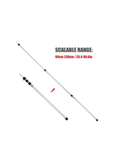 Symbee Alüminyum Çok Bölmeli Genişletilebilir Çadır Direği, 90-230 Cm Yükseklik Ayarı, Hızlı Kurulum, Güneşlik/çadır Desteği, Gümüş Renk, Tek Adet Gümüş