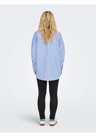 Jdy Vesper L/s Loose Kadın Gömlek 15338857 Mavi