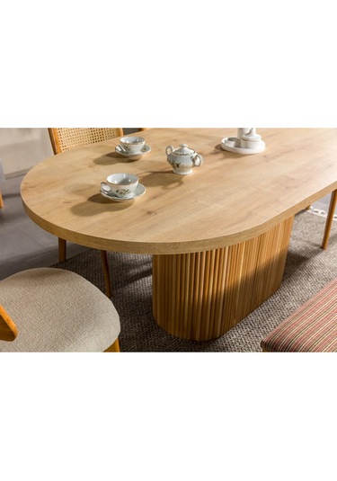 Lota Yemek Odası Takımı Yemek Masası + 4 Adet Sandalye Kahverengi