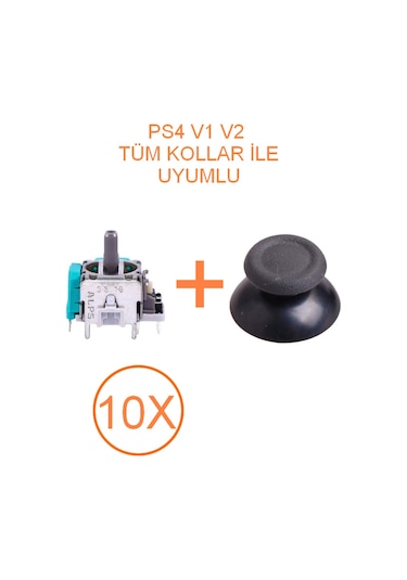 10 Adet Ps4 Analog Motoru + Topuz Başlık Set