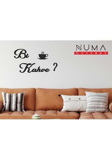 Numa Concept Bi Kahve Ahşap Dekoratif Mutfak Duvar Tablosu Bi Kah